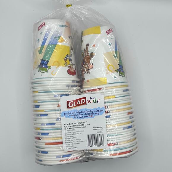 Glad Kids Disney Toy Story Cups Juice Water Paper Cups Birthday Party - Picture 2 of 7